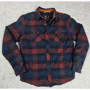 Jetty Quilted Flannel Jacket Draw your Own Line, Blue Red, Button Up, Mens Sz S